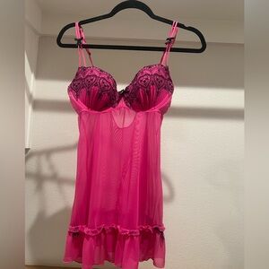 Hot Pink and Black Lace lingerie